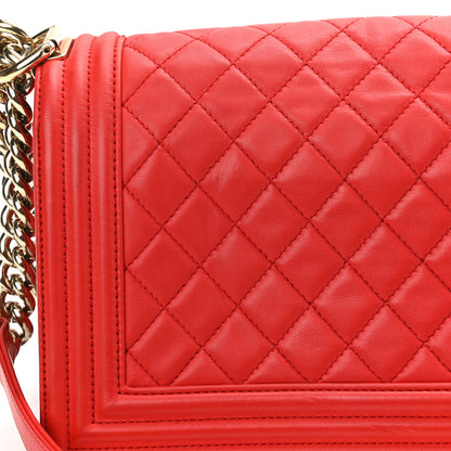 Chanel Lambskin Quilted Medium Boy Flap Red 13 of 13
