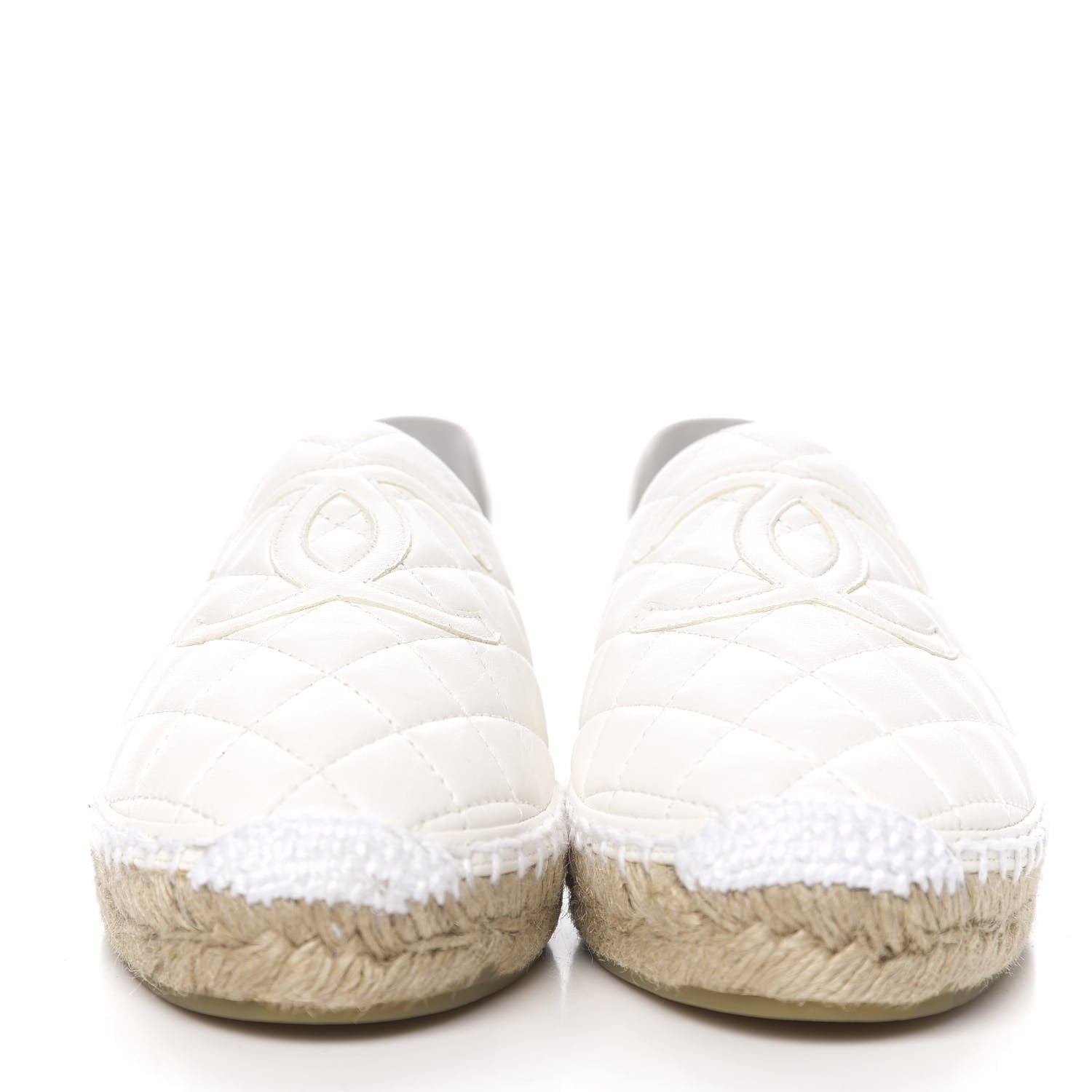 Chanel Lambskin Quilted CC Espadrilles 39 White 2 of 11