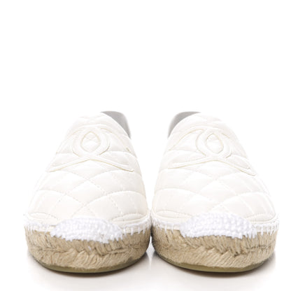 Chanel Lambskin Quilted CC Espadrilles 39 White 2 of 11