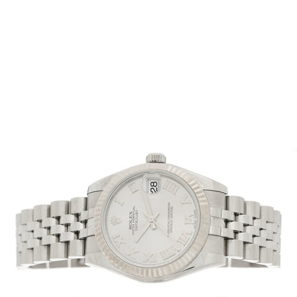 Rolex Stainless Steel 18K White Gold 31mm Oyster Perpetual Datejust Watch Silver Roman 178274 2 of 4