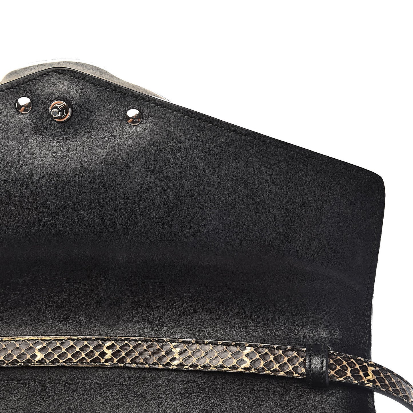 Snakeskin Small Lilith Top Handle Bag Beige