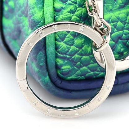 Louis Vuitton Taurillon Illusion Mini Keepall Earphones Pouch Bleu Vert 7 of 9
