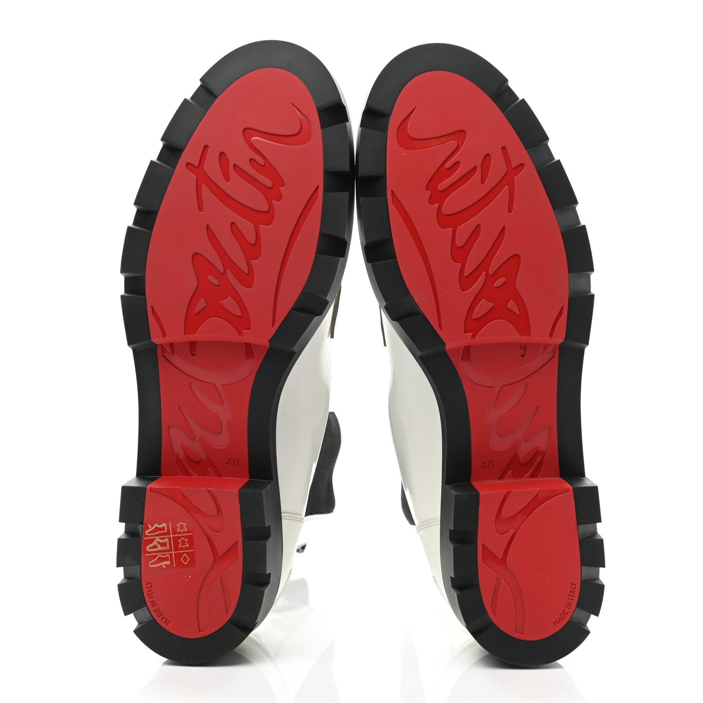 Patent Montezu Lug Chelsea Boots 40 White