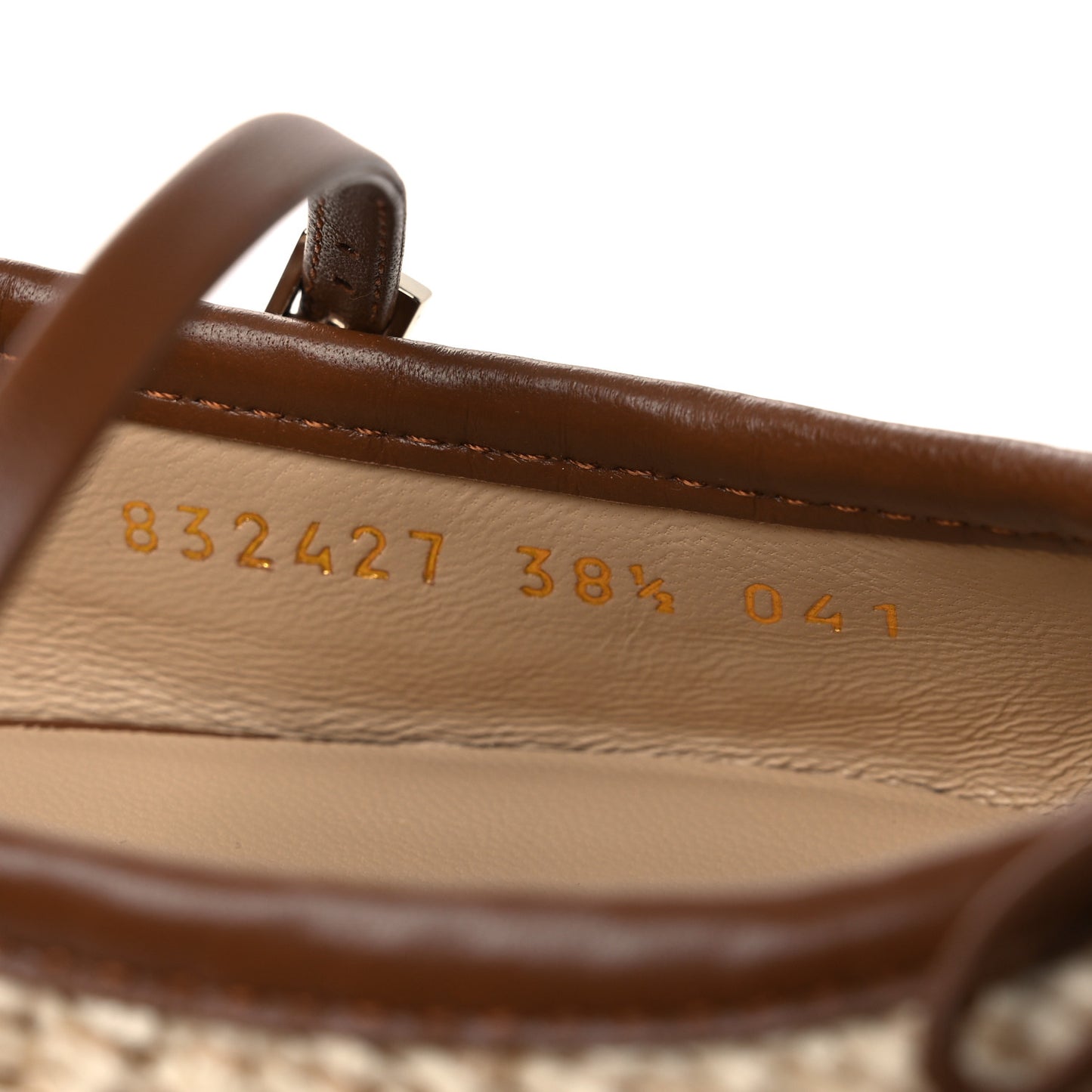 Raffia Nappa Horsebit Ballerina Flats 38.5 Natural Sundial