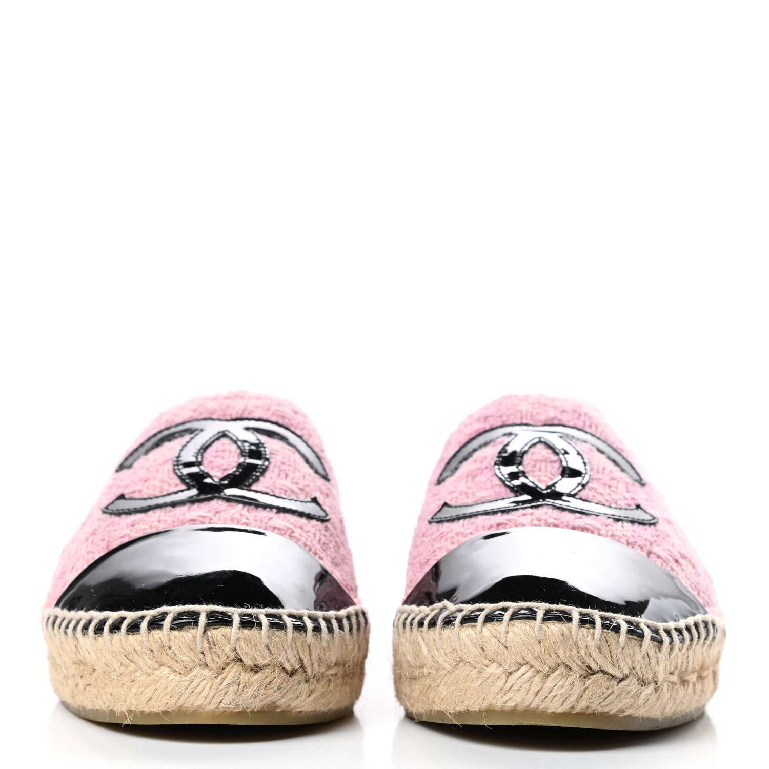 Chanel Linen CC Espadrilles 37 Pink Black 2 of 11