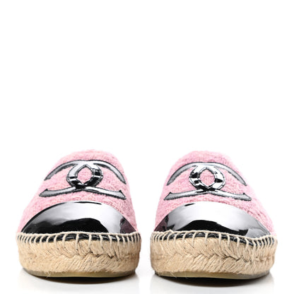Chanel Linen CC Espadrilles 37 Pink Black 2 of 11
