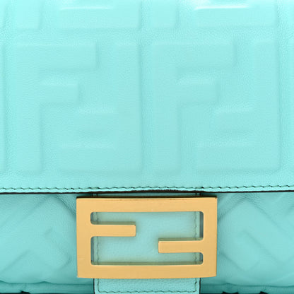 Fendi Nappa FF 1974 Embossed Baguette Spring Turquoise 7 of 10