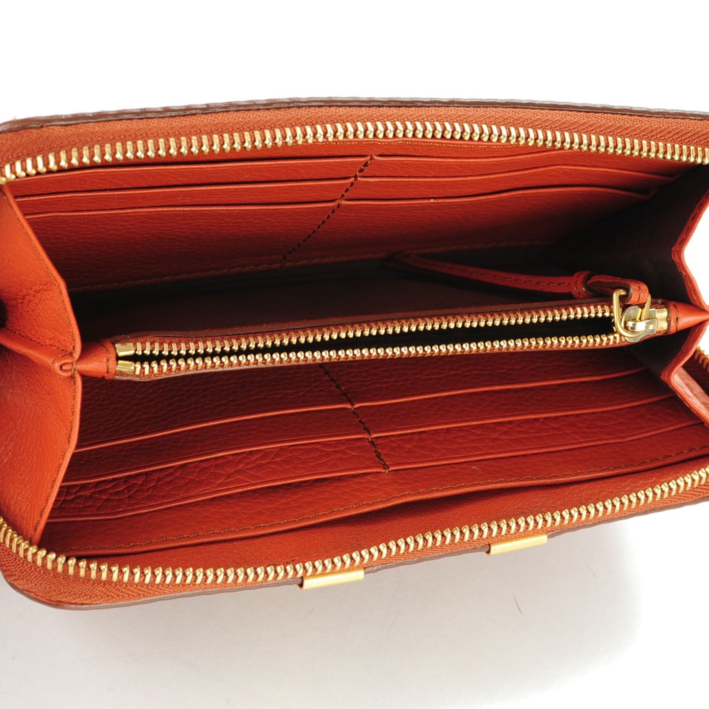 Grained Calfskin Marcie Long Zip Around Wallet Tan