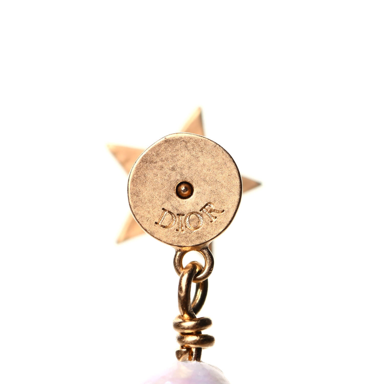 Christian Dior Pearl Corail Star Drop Earrings Gold 4 of 4