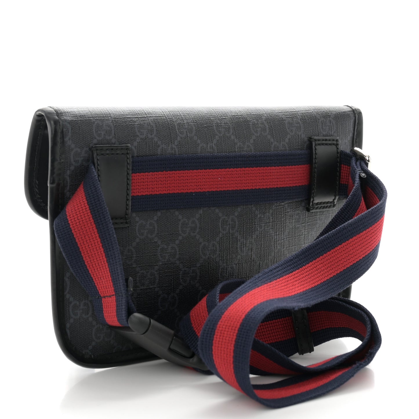 GG Supreme Monogram Web Slim Belt Bag Black Grey