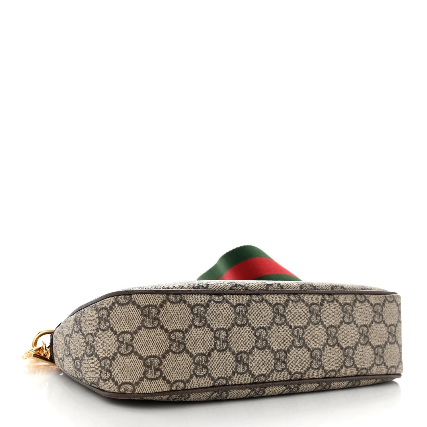 Gucci GG Supreme Monogram Textured Dollar Calfskin Web Small Ophidia GG Handbag Beige Ebony New Acero 4 of 10