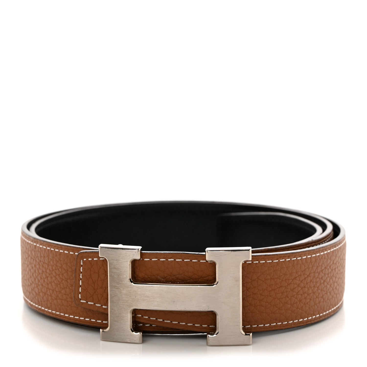 Hermes Box Togo 32mm H Belt 90 36 Black Gold 1 of 9