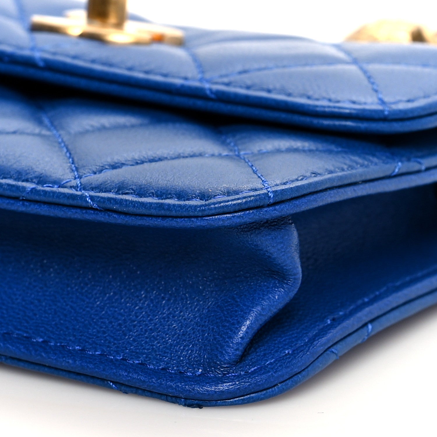 Chanel Lambskin Quilted Pearl Crush Clutch With Chain Bag Blue 9 of 9