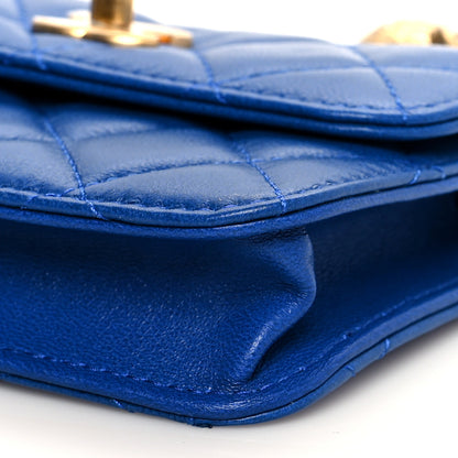 Chanel Lambskin Quilted Pearl Crush Clutch With Chain Bag Blue 9 of 9
