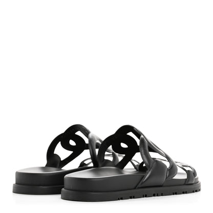 Hermes Nappa Extra Sandals 38 Black 5 of 11