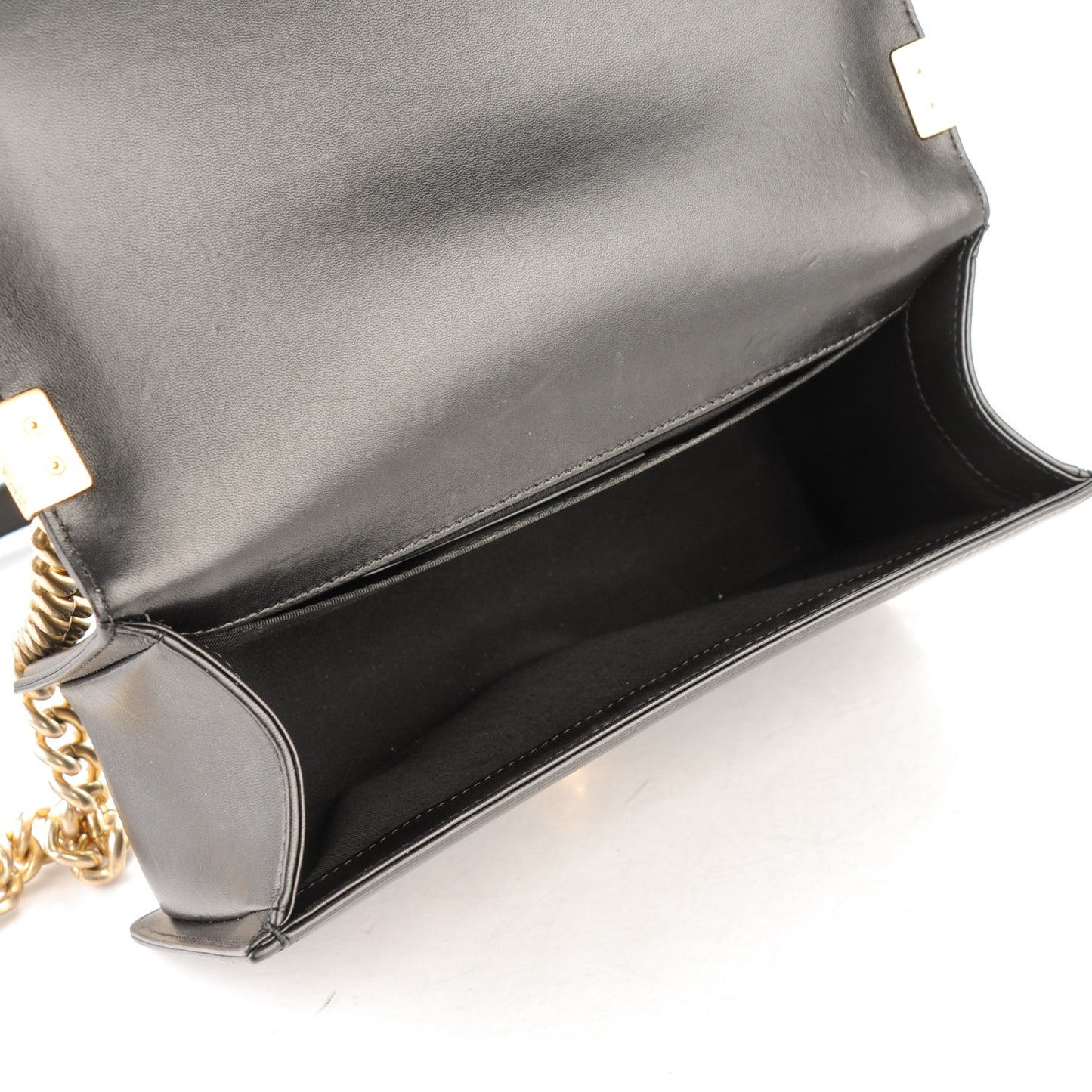 Lambskin Quilted Medium Boy Flap Black