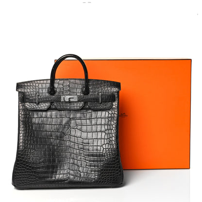 Hermes Matte Porosus Crocodile HAC Birkin 40 Black 11 of 11