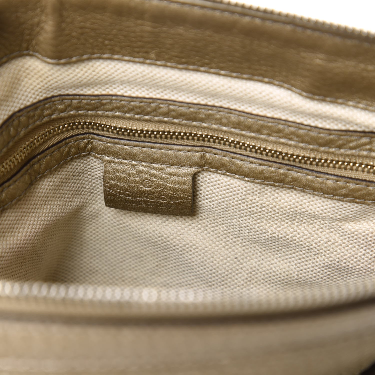 Gucci Metallic Cellarius Calfskin Small Soho Top Handle Satchel Golden Beige 8 of 10