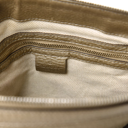 Gucci Metallic Cellarius Calfskin Small Soho Top Handle Satchel Golden Beige 8 of 10