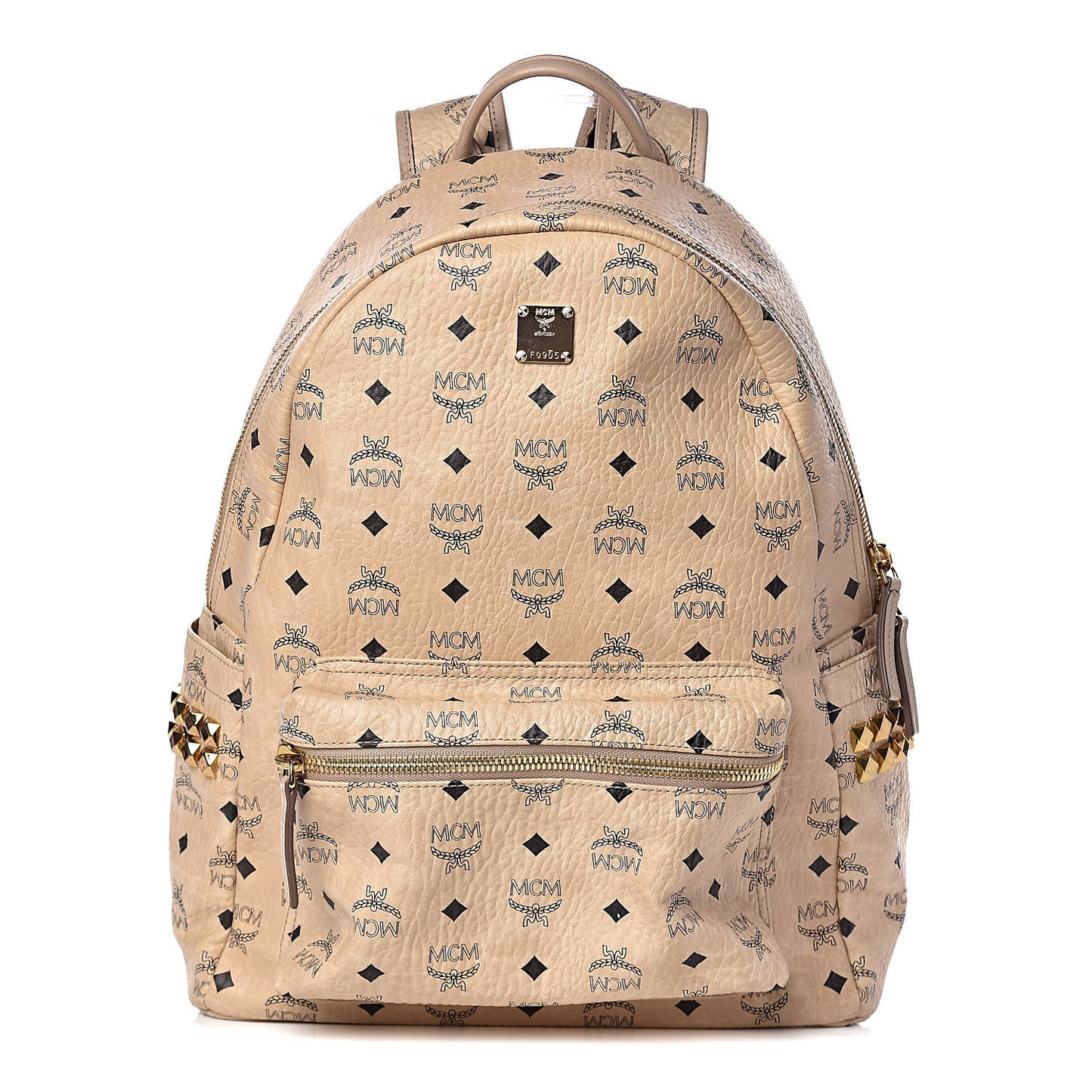 Visetos Medium Side Studs Stark Backpack Beige