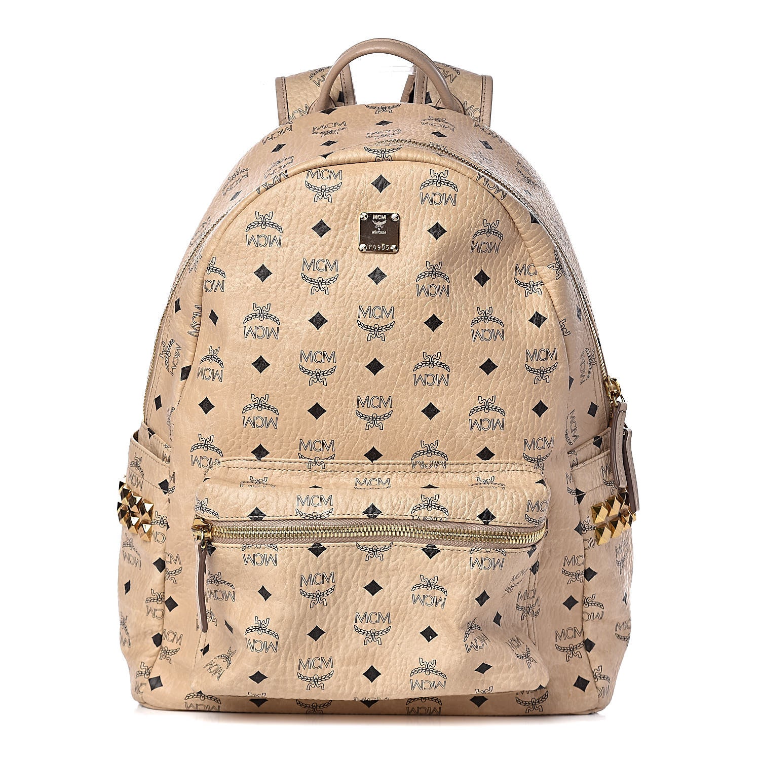MCM Visetos Medium Side Studs Stark Backpack Beige 1 of 12