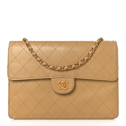 Chanel Caviar Stitched Jumbo Single Flap Beige 1 of 13