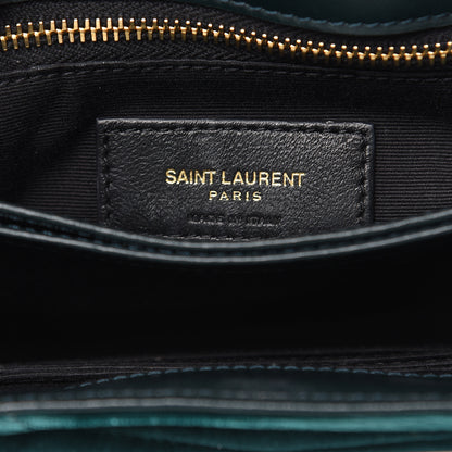 Saint Laurent Velvet Y Quilted Monogram Toy Loulou Crossbody Bag Dark Ottanio 7 of 13
