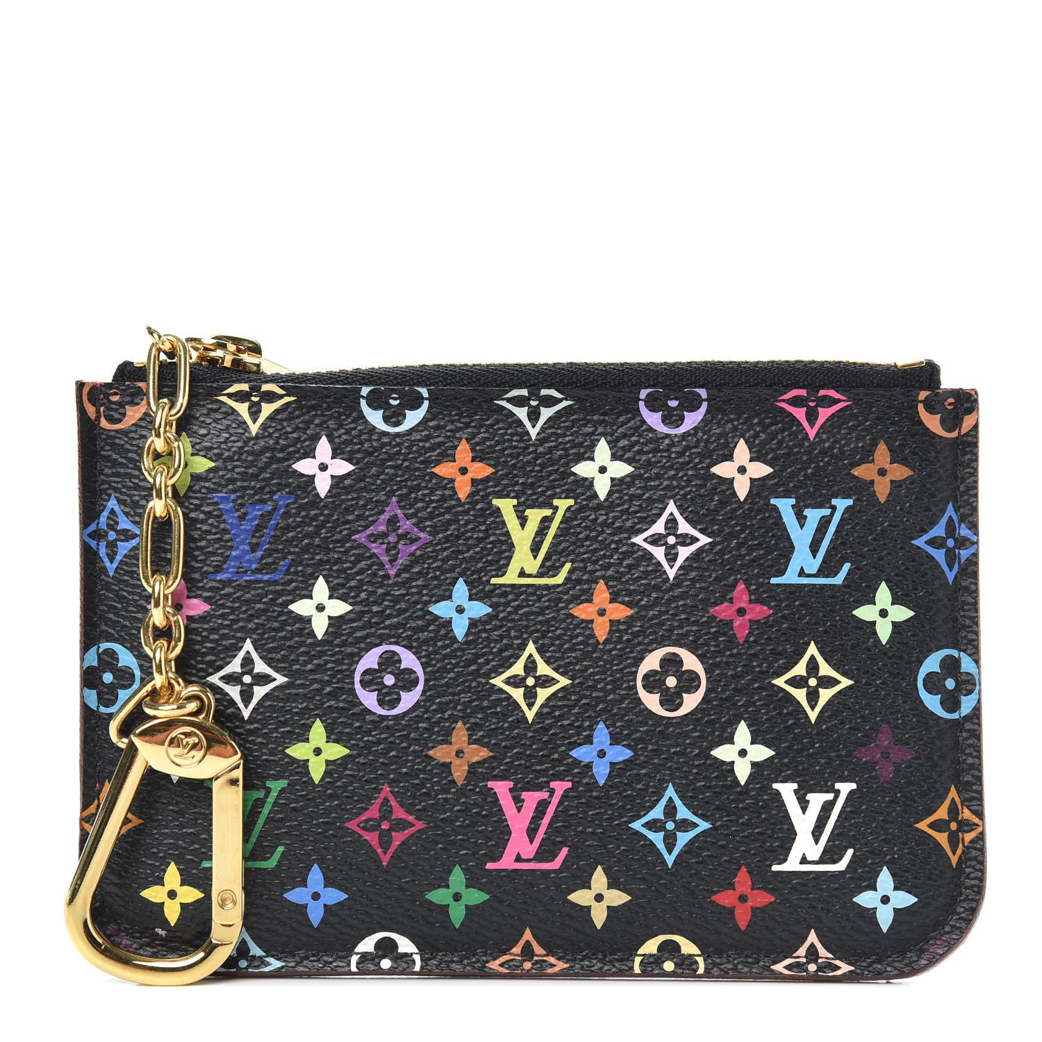 Louis Vuitton Monogram Multicolor Key Pouch Black Grenade 1 of 7