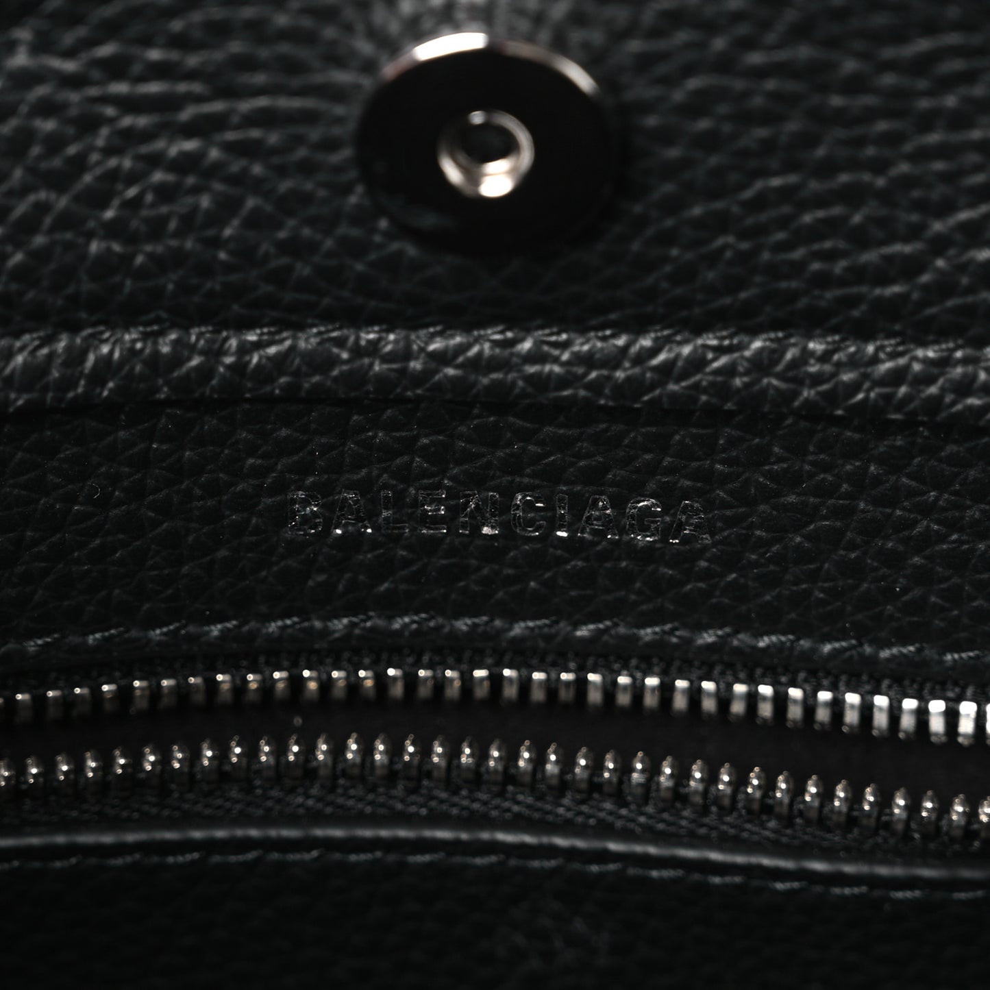 Grained Calfskin Mini 2.0 Everyday North South Shoulder Tote Bag Black