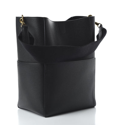 Celine Soft Grained Calfskin Sangle Bucket Bag Black 3 of 8
