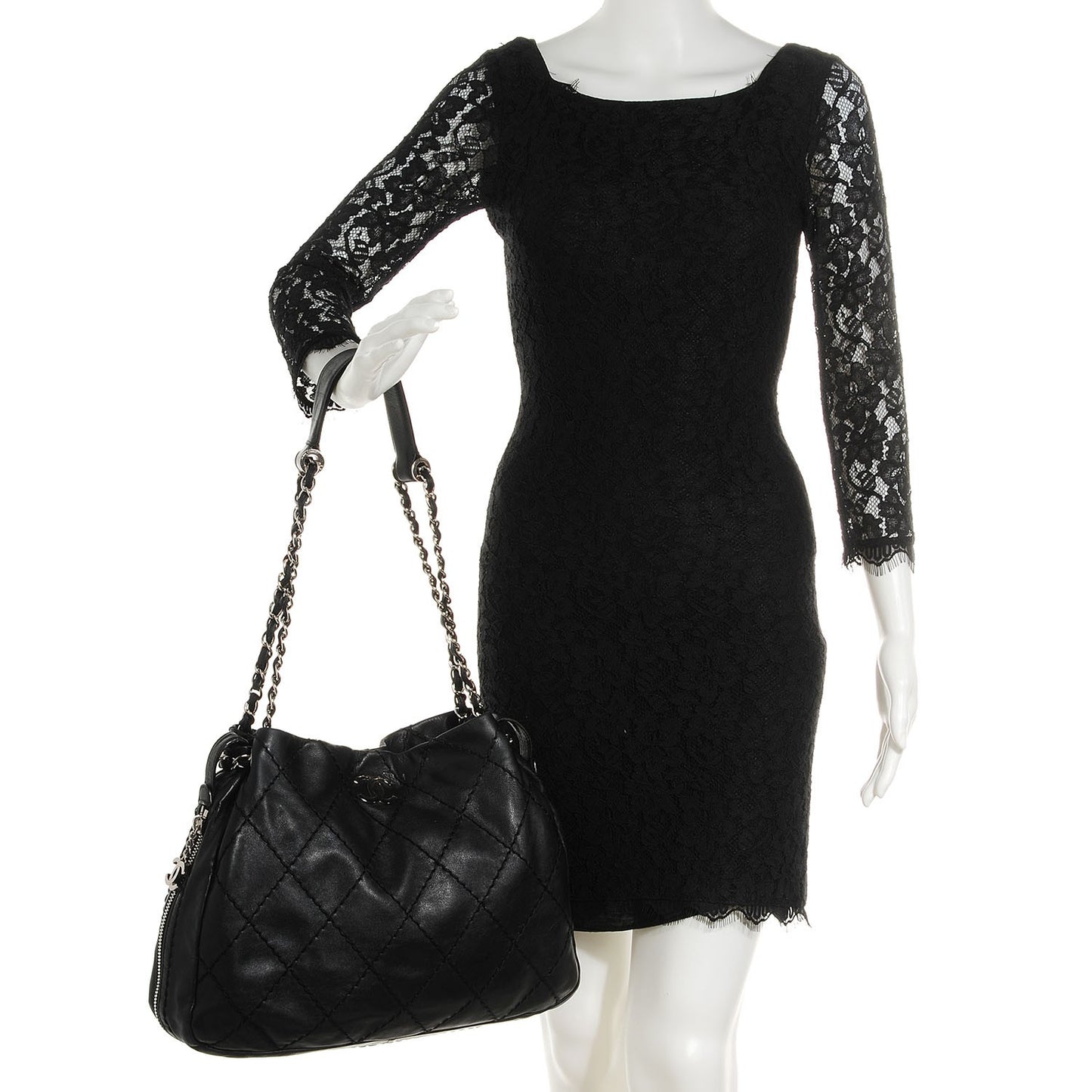 Lambskin Expandable Tote Black