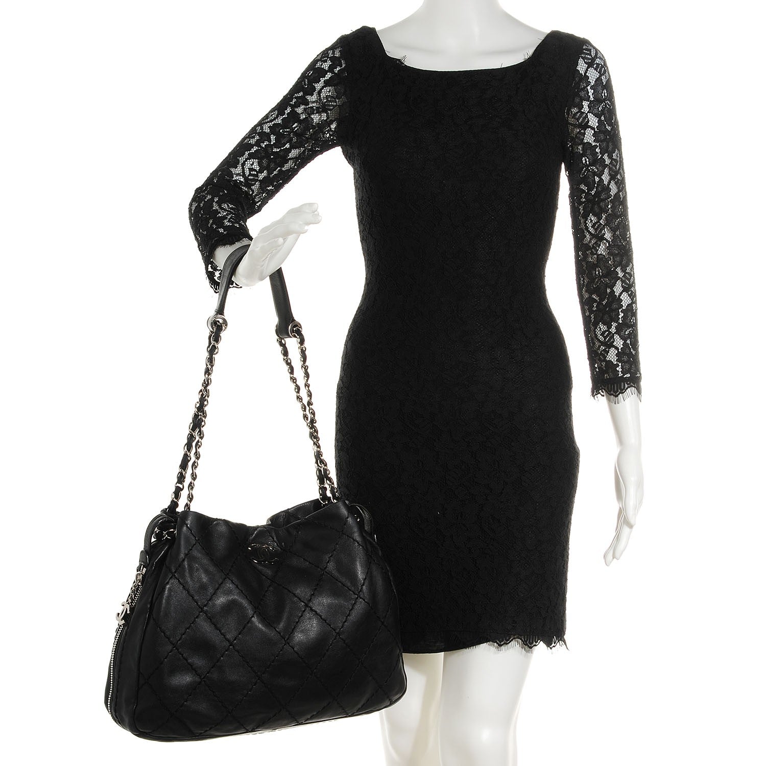 Chanel Lambskin Expandable Tote Black 2 of 7