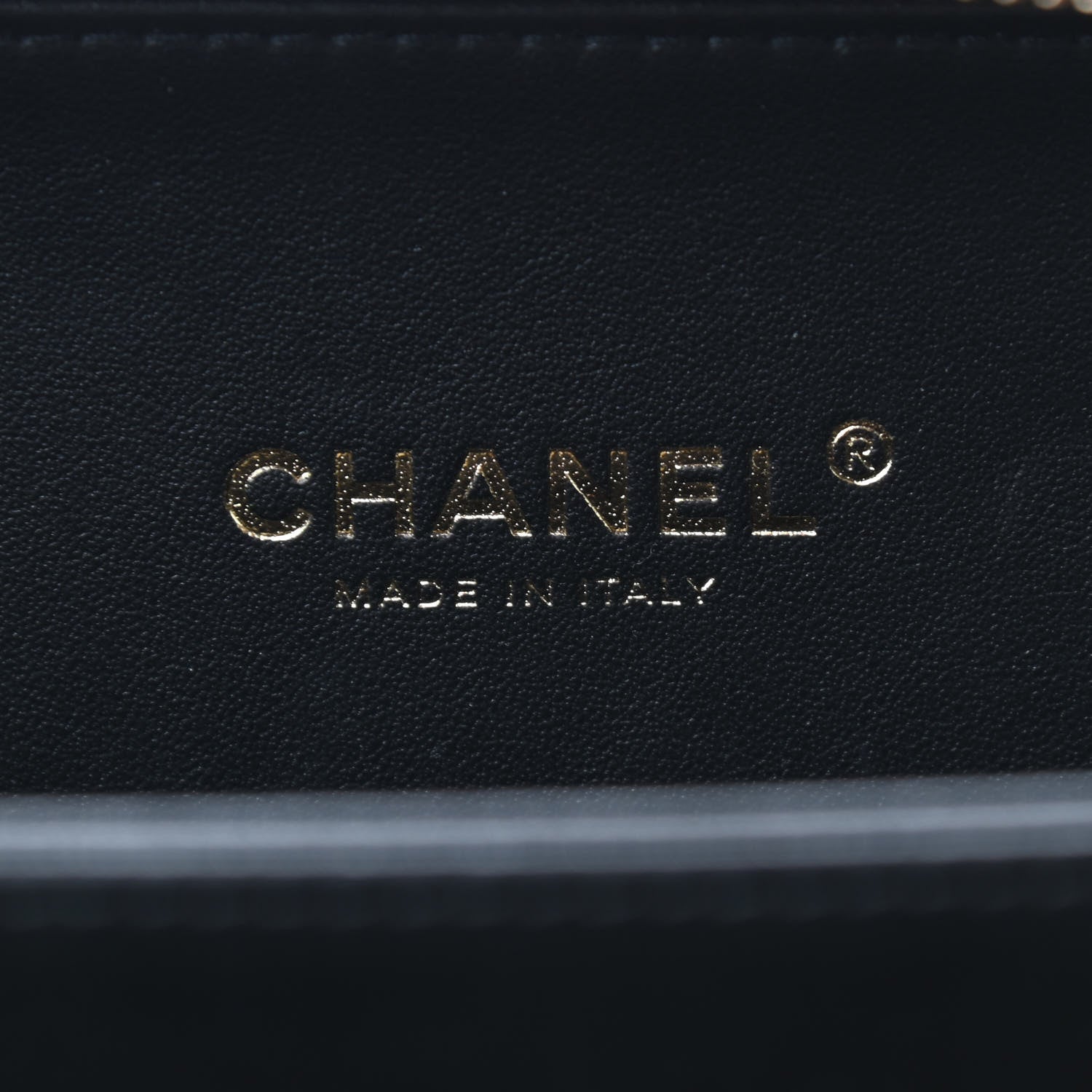 Chanel Goatskin Quilted Small CC Filigree Vanity Case Black 5 of 8