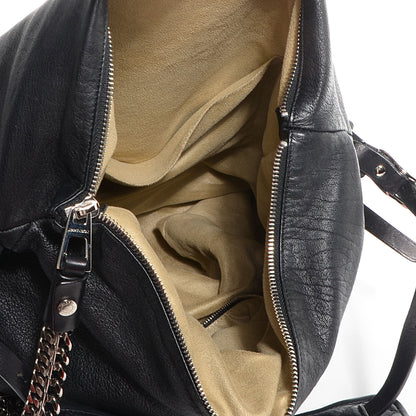 Jimmy Choo Leather Boho Biker Hobo Black 4 of 8