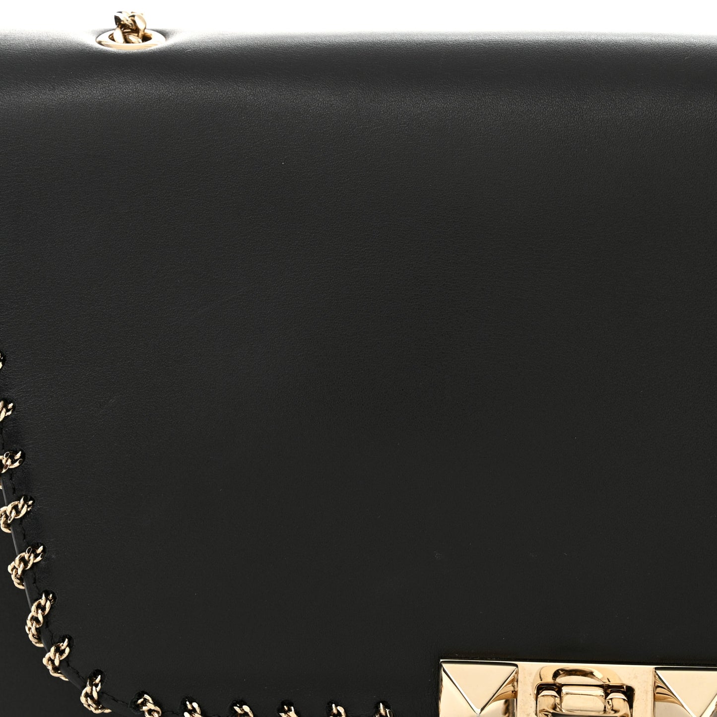 Vitello Groumette Small Rockstud Demilune Shoulder Bag