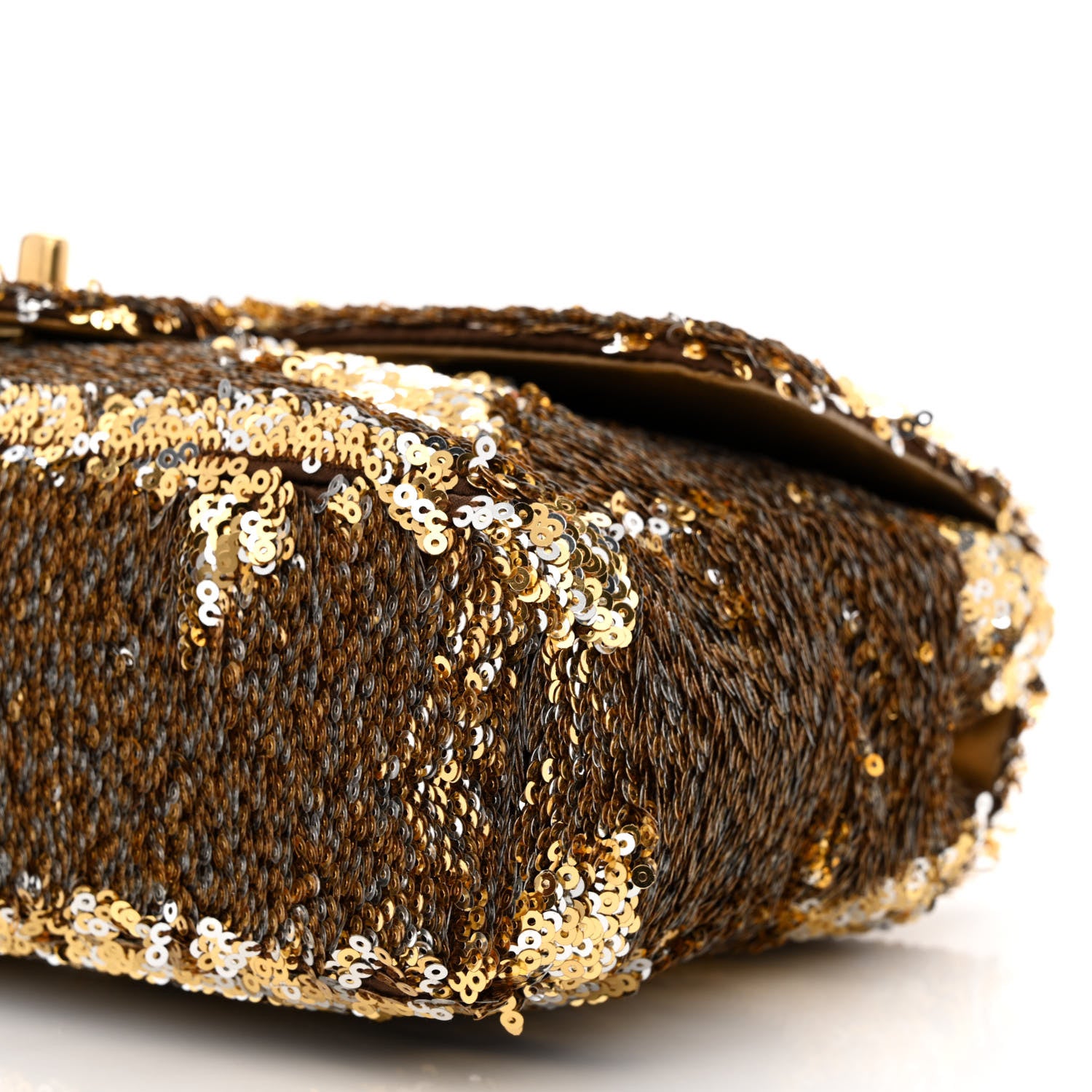 Chanel Sequin Quilted Medium Single Flap Gold 10 of 10