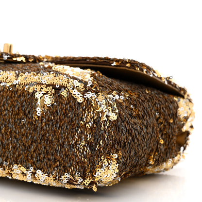 Chanel Sequin Quilted Medium Single Flap Gold 10 of 10