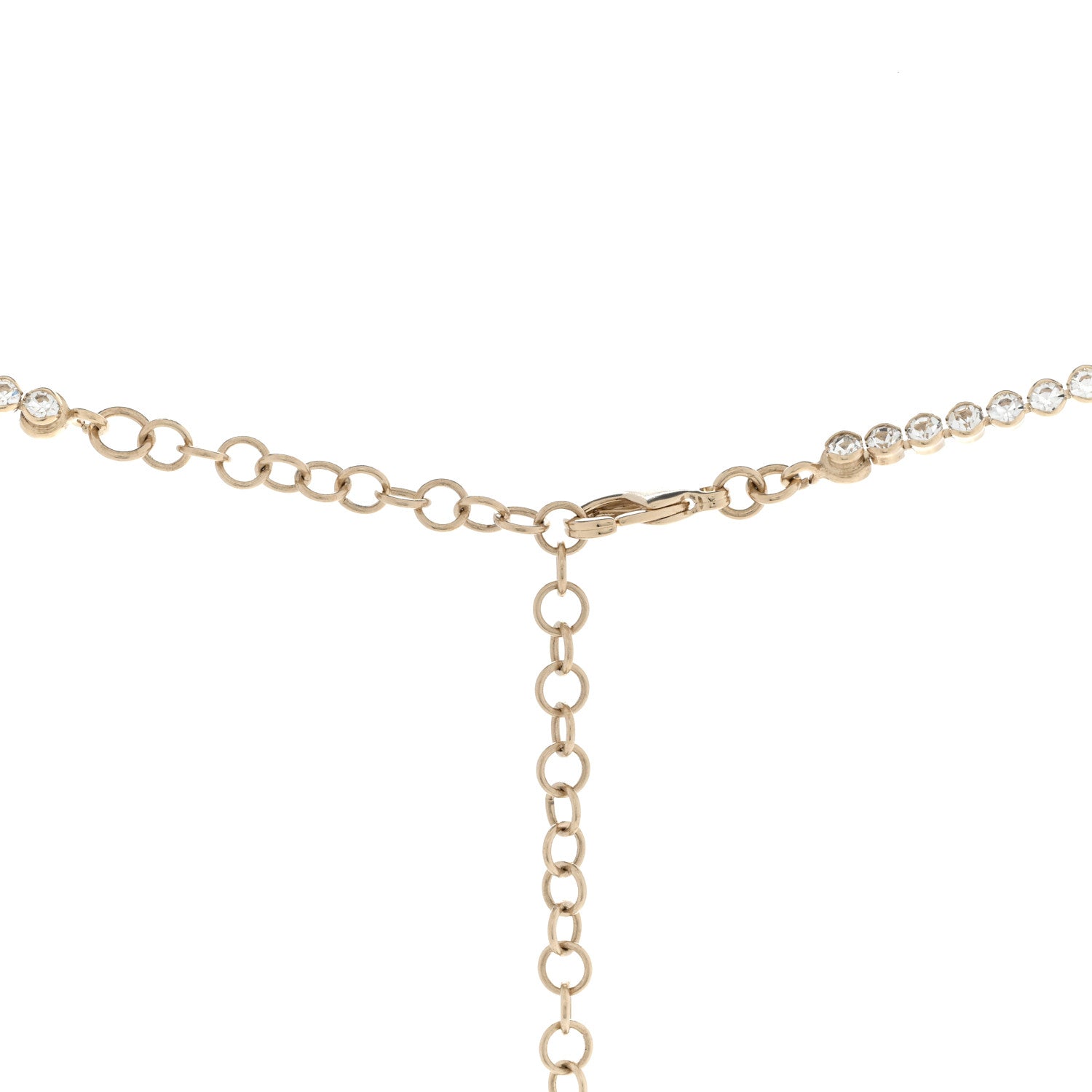 Chanel Crystal CC Chain Long Necklace Gold 5 of 6