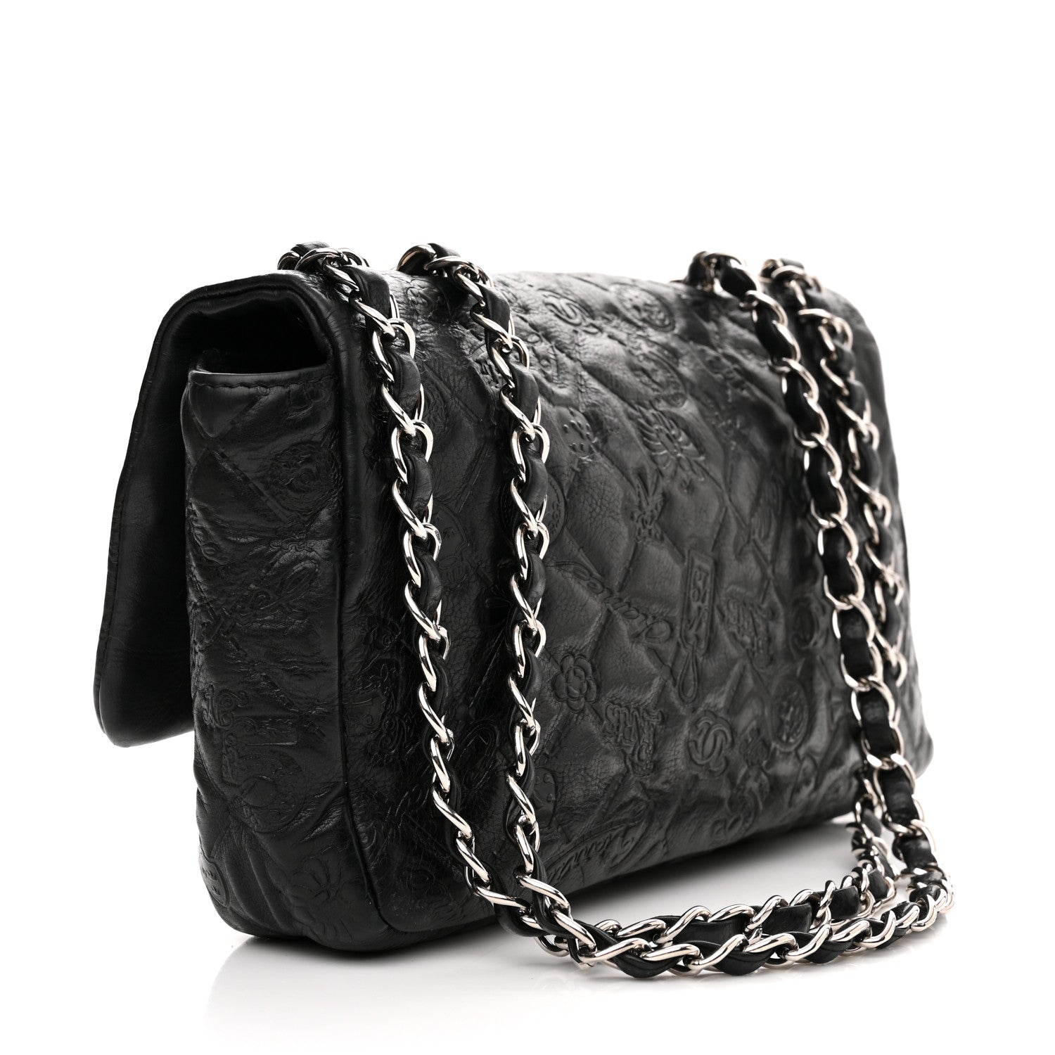 Chanel Calfskin Embossed Medium Lucky Symbols Flap Black 3 of 13