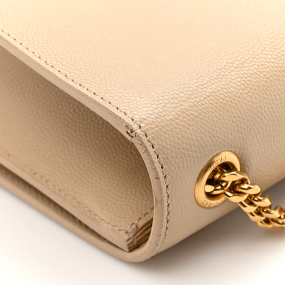 Saint Laurent Grain De Poudre Small Monogram Kate Satchel Dark Beige 15 of 16