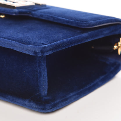 Gucci Velvet Crystal Square G Shoulder Bag Cobalt Blue 9 of 9