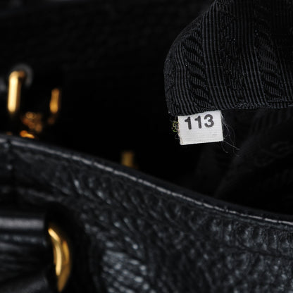 Prada Vitello Daino Tote Nero Black 7 of 9