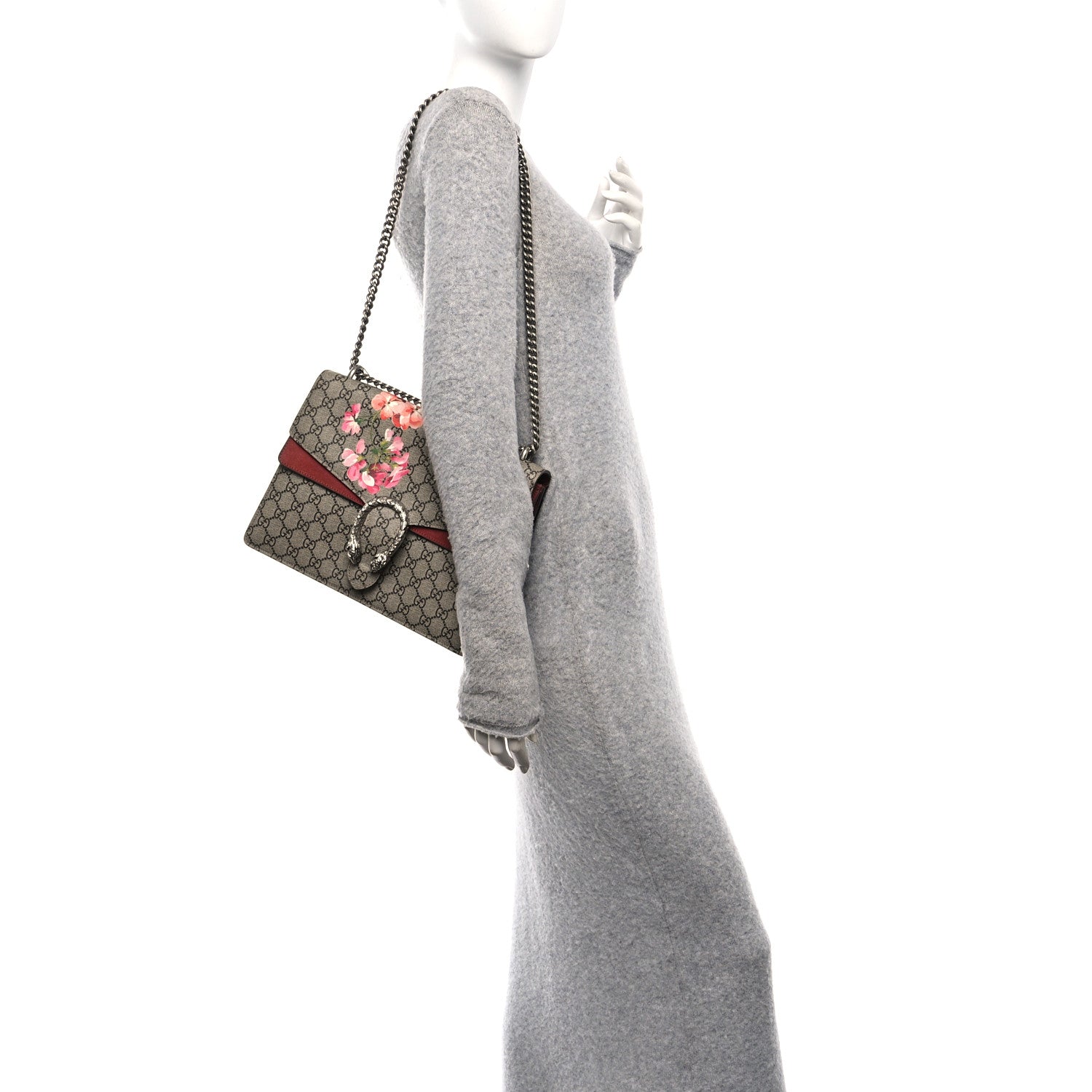 Gucci GG Supreme Monogram Blooms Medium Dionysus Shoulder Bag Beige Multicolor Dry Rose 2 of 11