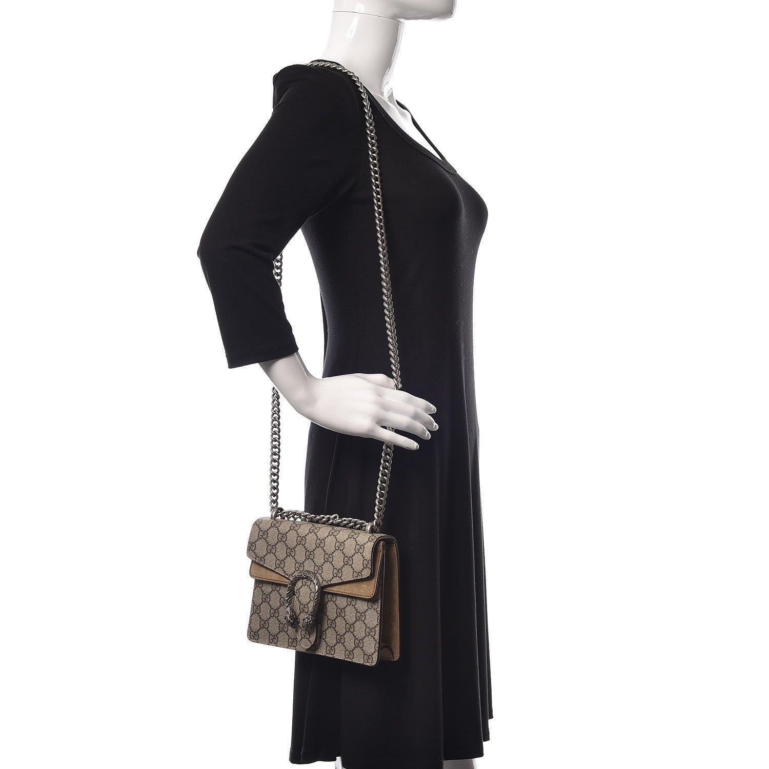 Gucci GG Supreme Monogram Mini Dionysus Shoulder Bag Taupe 2 of 11