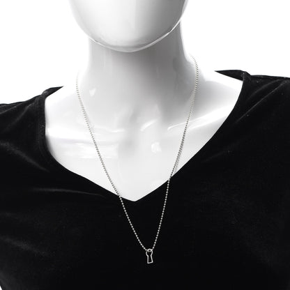 Tiffany Sterling Silver Makers Keyhole Pendant Necklace 2 of 6