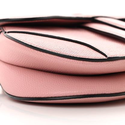 Christian Dior Grained Calfskin Mini Saddle Bag With Strap Pink 9 of 13