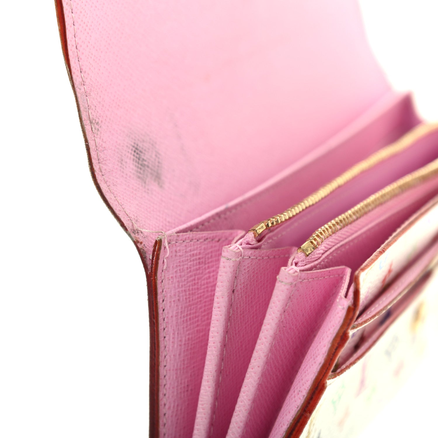 Louis Vuitton Monogram Multicolor Sarah Wallet White Litchi 10 of 11