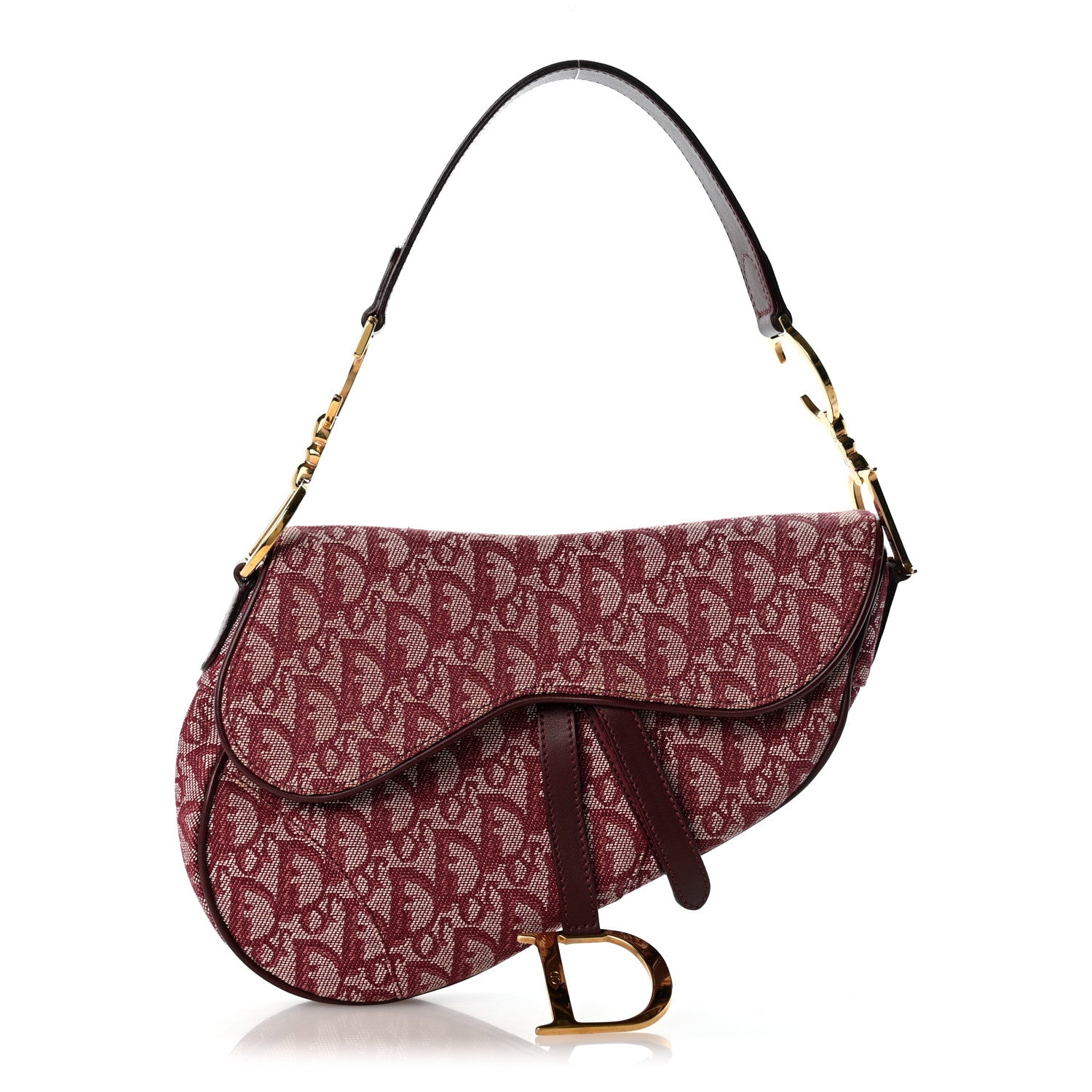 Christian Dior Monogram Saddle Bag Burgundy 1 of 12