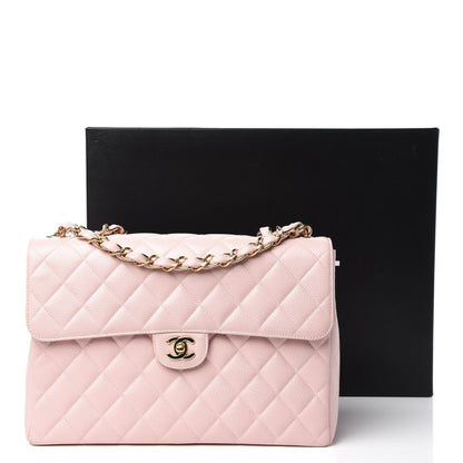 Chanel Caviar Quilted Jumbo Single Flap Light Pink 9 of 9