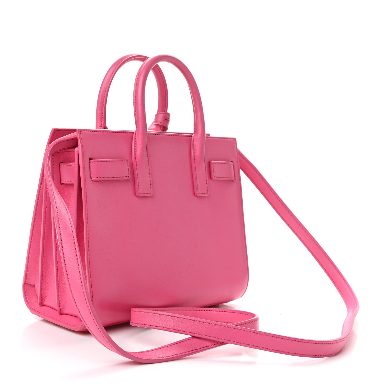 Saint Laurent Calfskin Nano Sac De Jour Lipstick Fuchsia 3 of 12